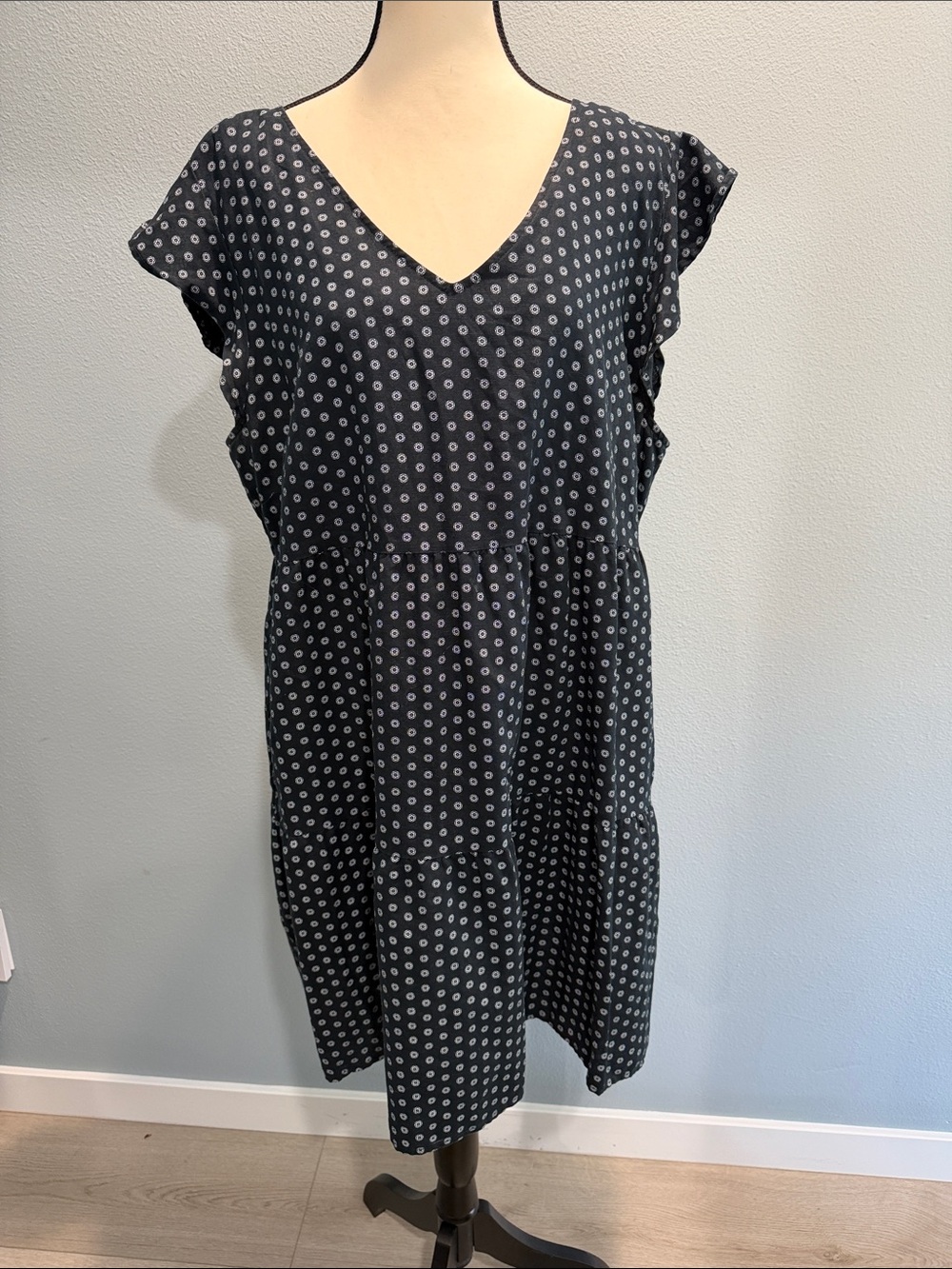 Goodthreads Black Dress with White Dot Print